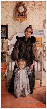  Larsson Canvas - karin and kersti 1898 Carl Larsson